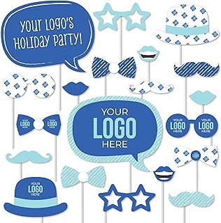 Big Dot of Happiness Custom Logo Photo Booth Props Kit - Personalized Br...