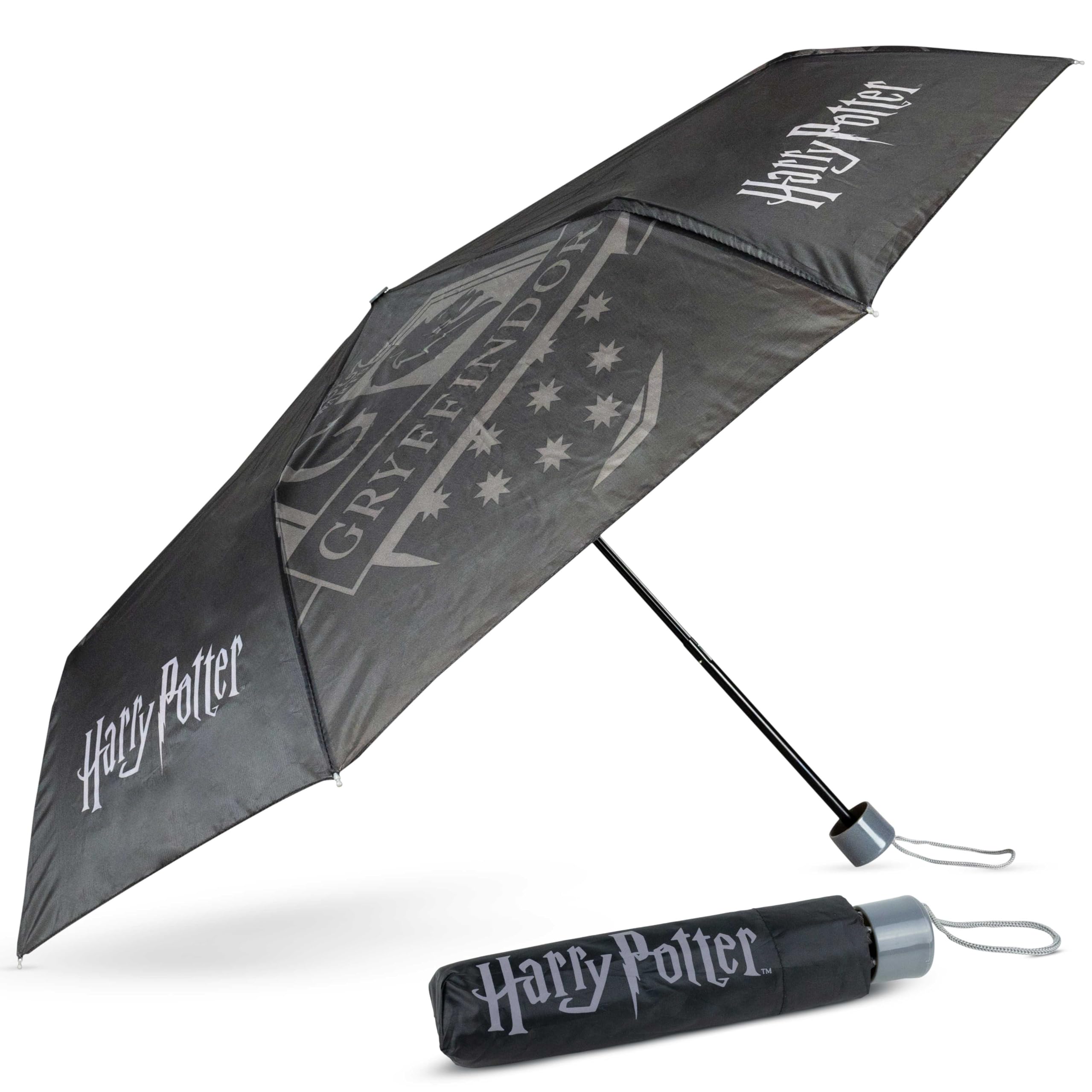 BONNYCO Umbrella Windproof Strong of Harry Potter. Black Umbrella Compact with Reinforced Structure, Folding Brolly for Bag, Backpack or Travel. Mini Pocket Brolly, Original Gifts for Men Women