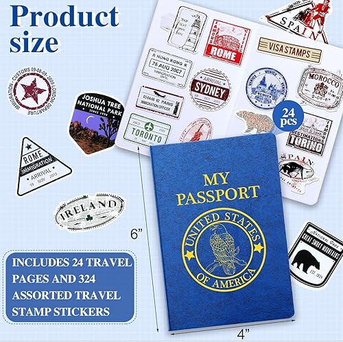Miniatura 2 de Libro de calcomanías de pasaporte para niños con calcomanías de viaje surtidas para álbumes de recortes, recuerdos de fiesta, calcomanías de pared,