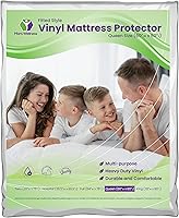 Vista 9 de Mars Wellness Protector y funda de colchón de vinilo impermeable, sábana bajera de color blanco, 1 paquete, tamaño individual