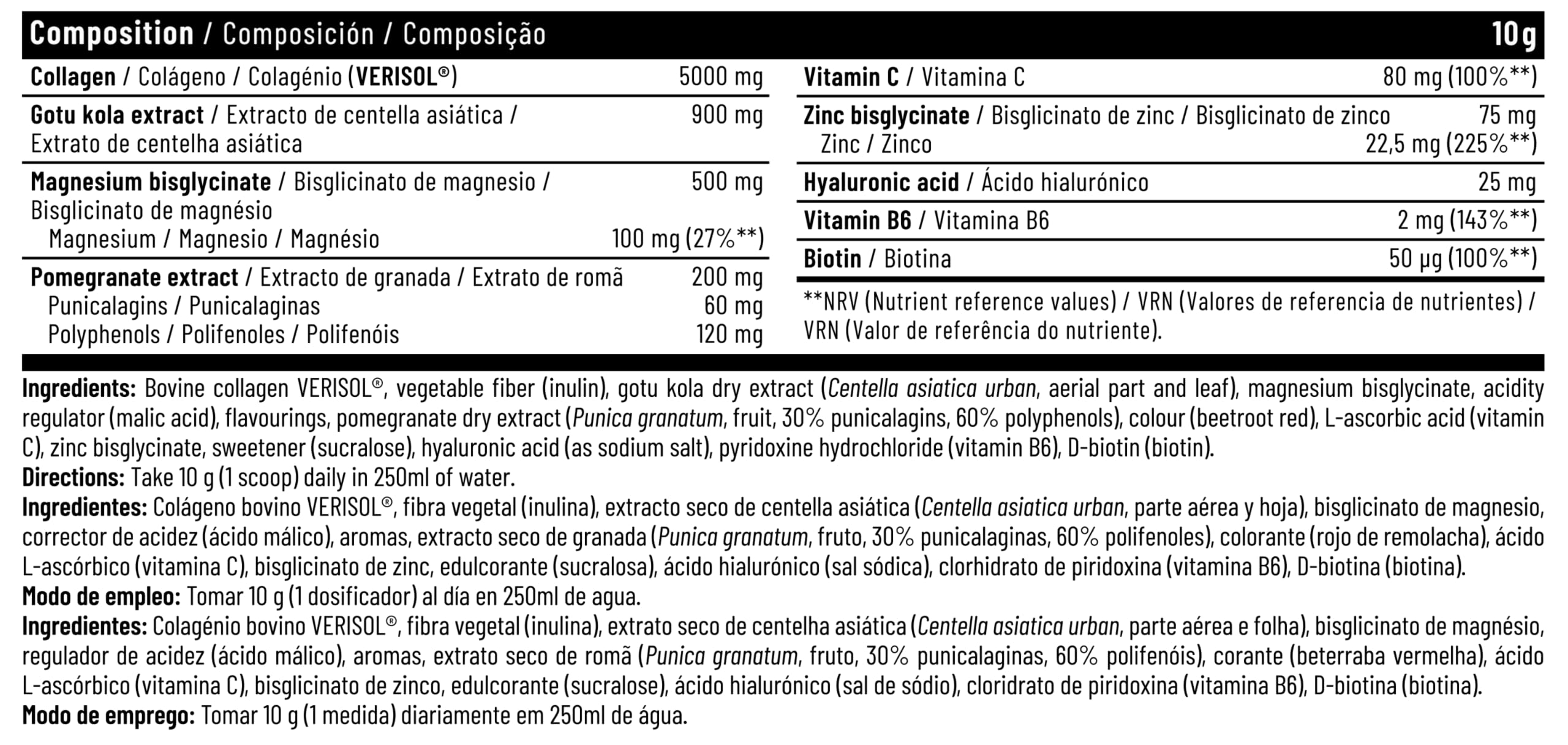 DMI INNOVATIVE NUTRITION Collagen Joints & Beauty 300 g – Colágeno Verisol® con Ácido Hialurónico, Centella Asiática, Biotina, Vitamina C, B6, Magnesio y Zinc – Polvo Sabor Frutos Rojos