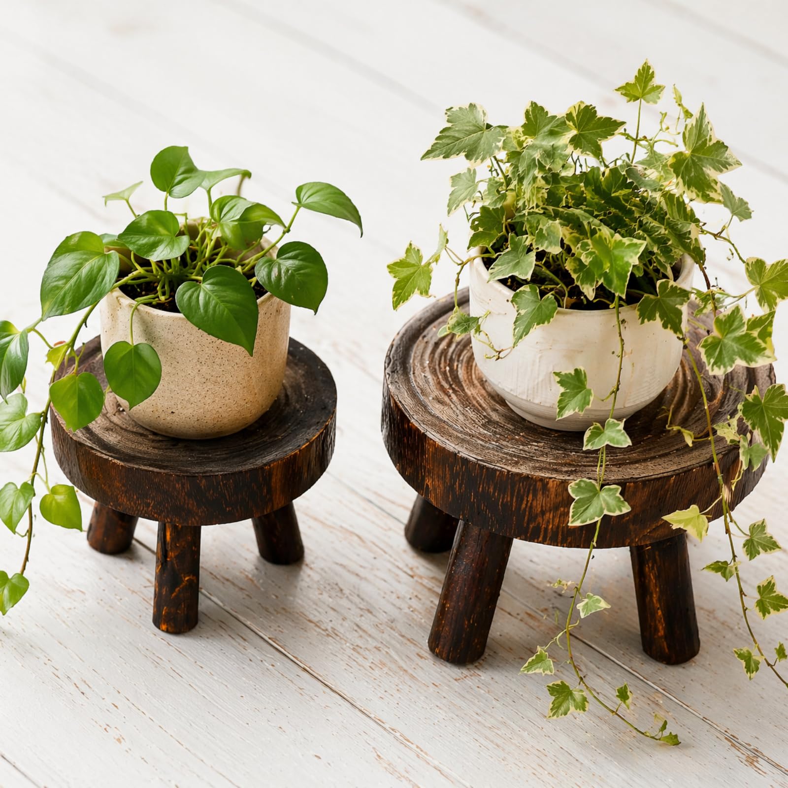 Amazon.com: TOPZEA Set of 2 Mini Wooden Stool Display Stand, Wood