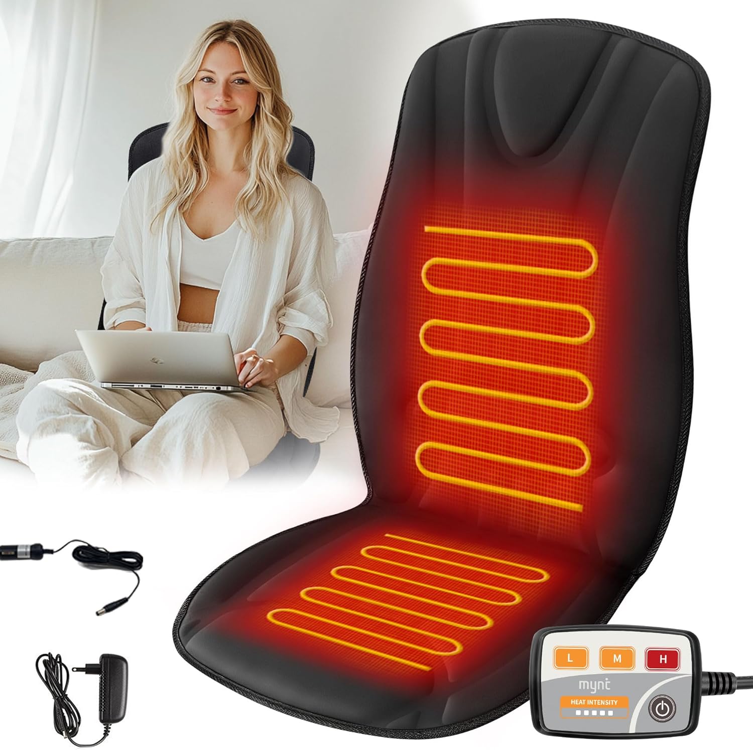heated seat cover expanded in heating area winter seat cushion fast heat seat warmer with easy controller