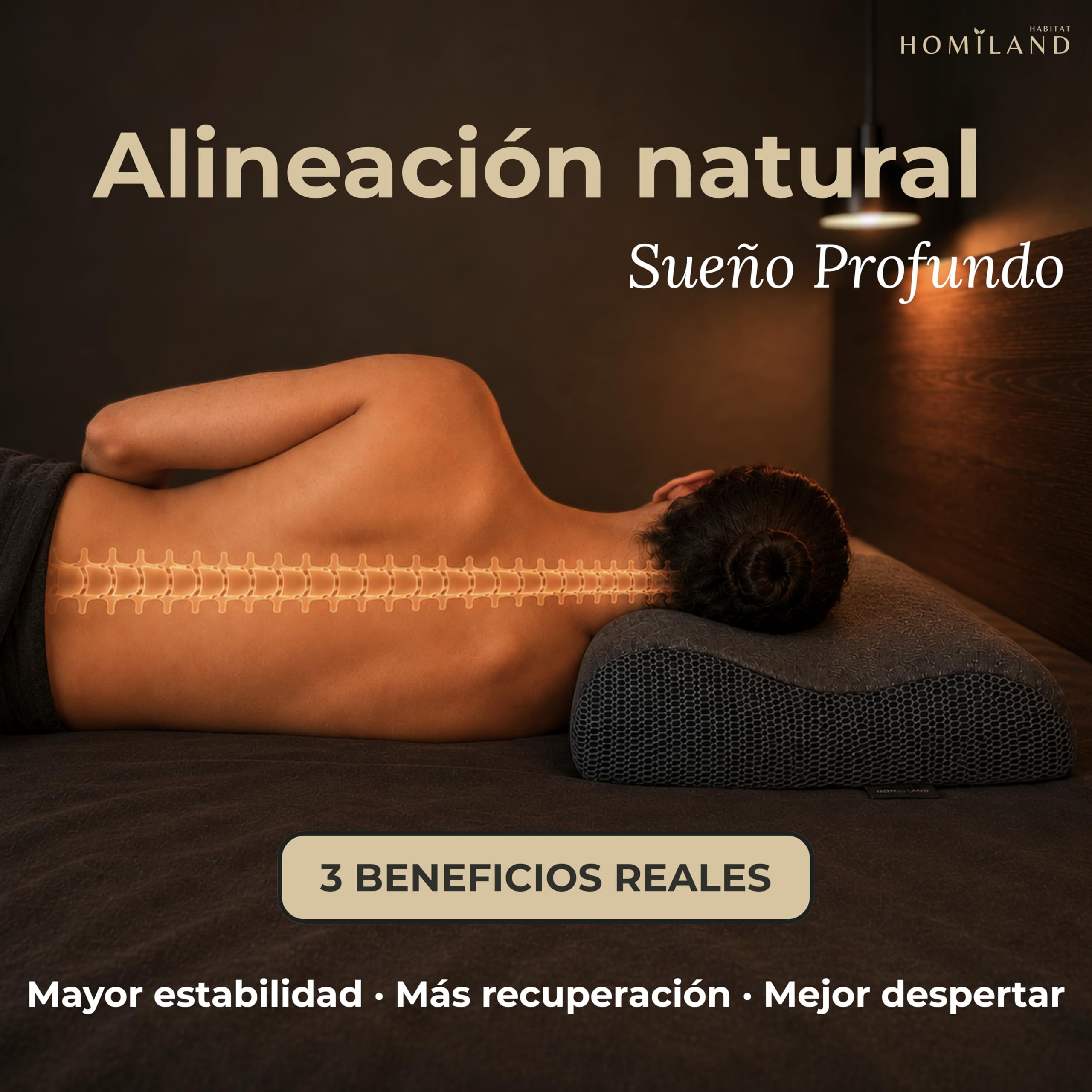 Almohada cervicales y Cuello, viscoelastica, antironquidos para Hombre, Doble Altura con Carbono Activo y ventilación 3D para un Descanso más Profundo y reparador