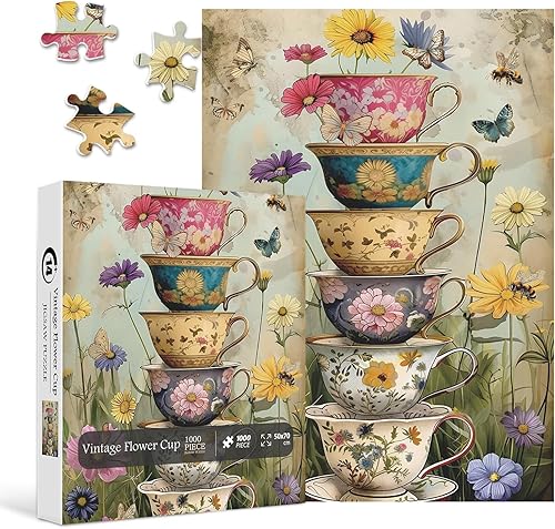 Rompecabezas vintage de 1000 piezas para adultos, rompecabezas de plantas florales de primavera desafiantes para la naturaleza, rompecabezas retro