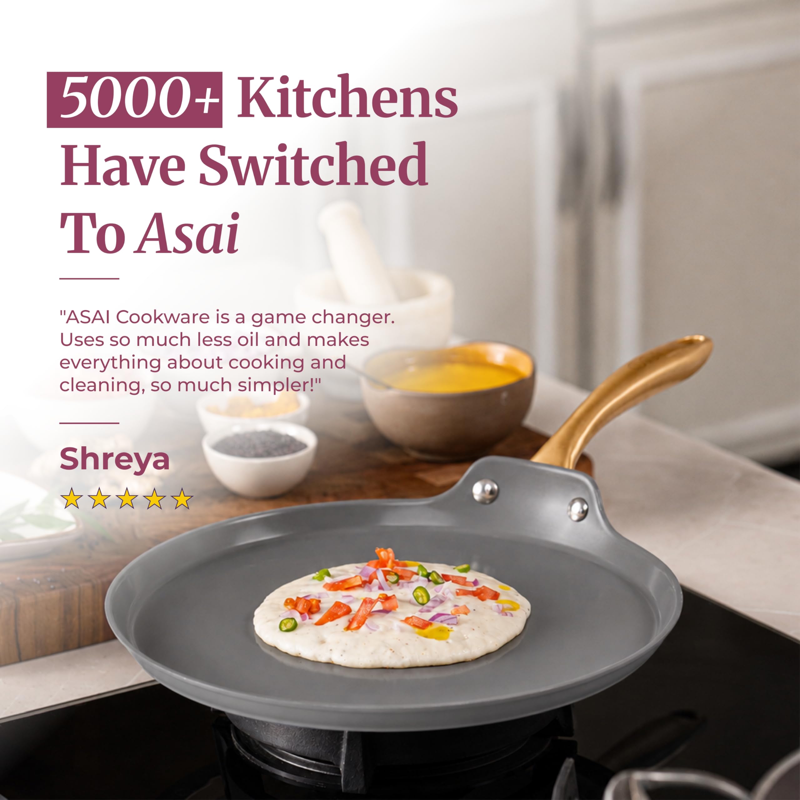Asai Ceramic Dosa Tawa - Non Stick & Lightweight -5