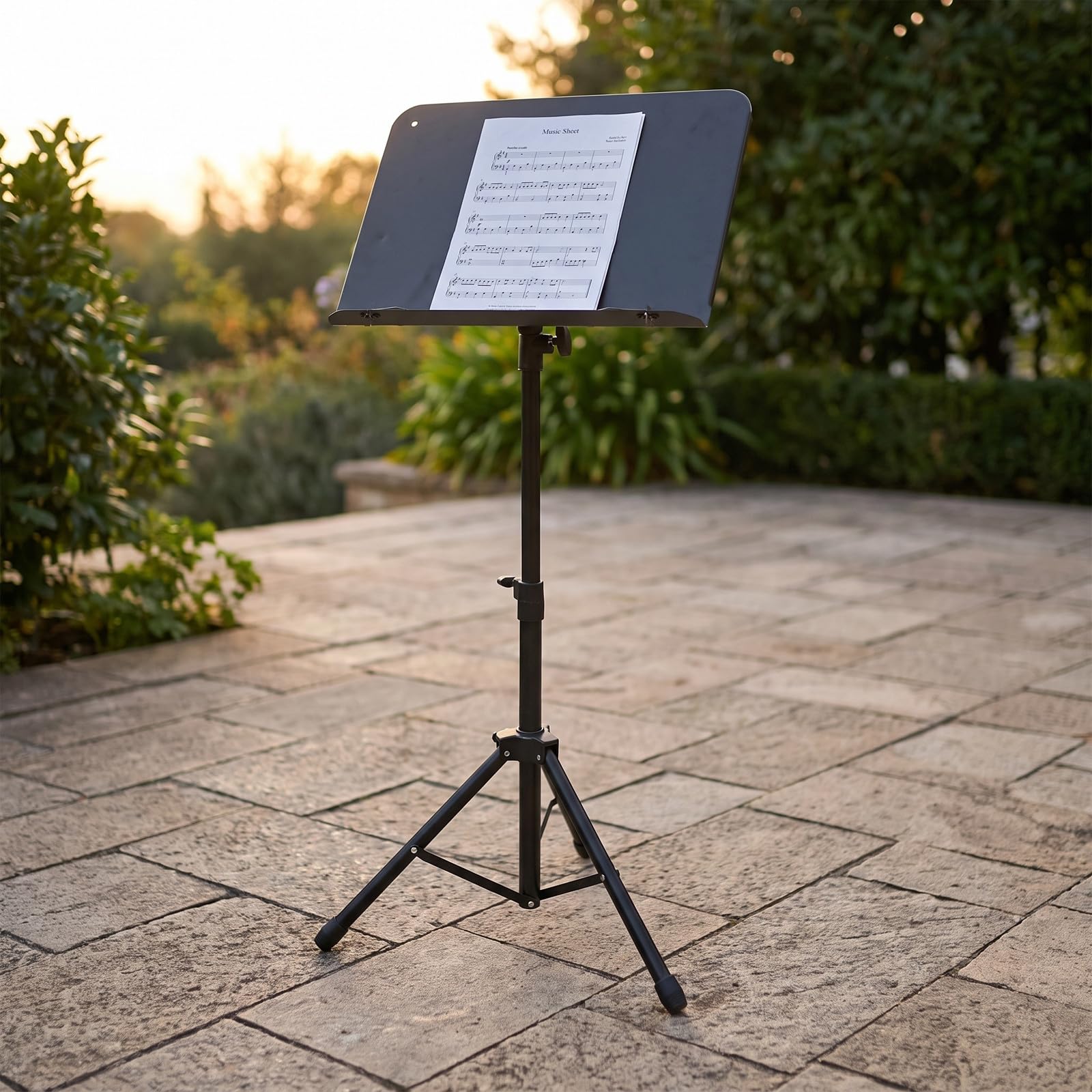 Kisangel Leggio per spartiti: leggio orchestrale, supporto pieghevole in metallo con treppiede - supporto portatile per spartiti per banda, coro, concerti e prove.