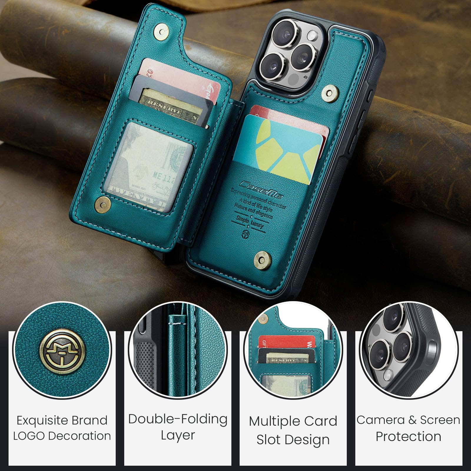 UEEBAI Wallet Case for iPhone 16 Pro 6.3" - Image 4