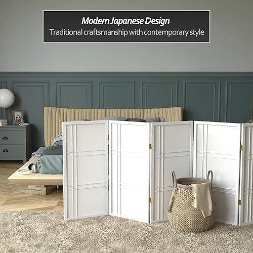 Miniatura 2 de Pantalla Shoji corta de doble cruz de 3 pies - Blanco - 5 paneles