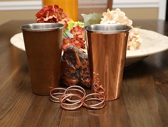 Copper Mules The TEXAS Tumbler SUPER TOUGH | Raw Copper Exterior will Patina creating AWESOME earth tones | Stainless Steel Interior | You will instantly FEEL the quality | 24oz capacity