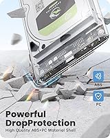 Vista 5 de POSUGEAR Caja externa para disco duro de 2.5 pulgadas, 6Gbps USB C 3.1 Gen 2 a SATA III sin herramientas, caja externa transparente para SSD HDD