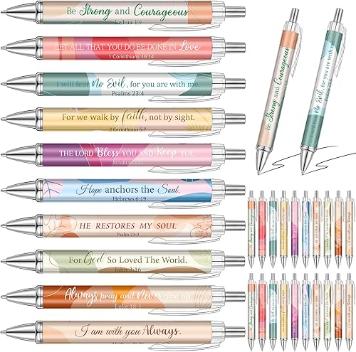 Miniatura 1 de 50 bolígrafos con versículo bíblico, regalo cristiano, citas inspiradoras, bolígrafos de tinta retráctiles divertidos para mujeres, hombres,