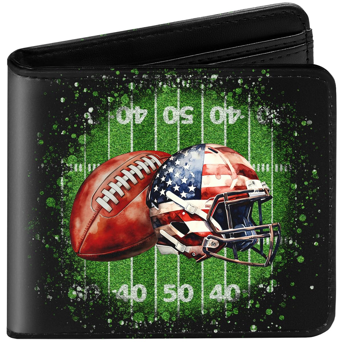 Kids Wallet for Boys, Cool Teen Boys Wallet for Kids Ages 4-5-6-7-8-9-10-11-12-13-14-15-16, Leather Wallet for Teen Boy, Bifold Bi Fold Football Teenage Teenager Youth Gift Christmas Birthday