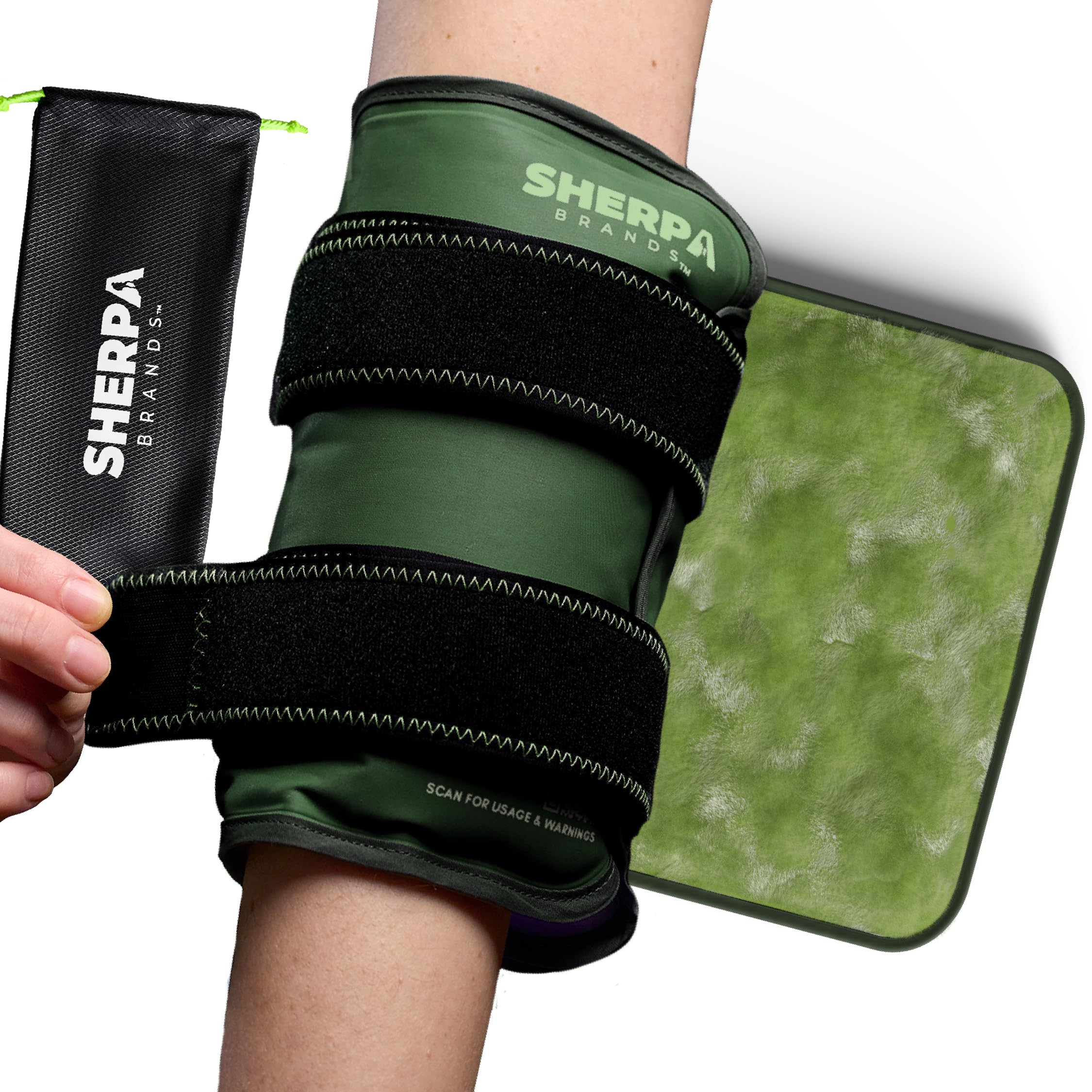 SHERPA THERAPY Medium Gel Ice Packs for Injuries Reusable Wrap with Straps - Hot and Cold Pack for Pain Relief, Tennis Elbow, Ankle, Foot, Hand - 8" x
