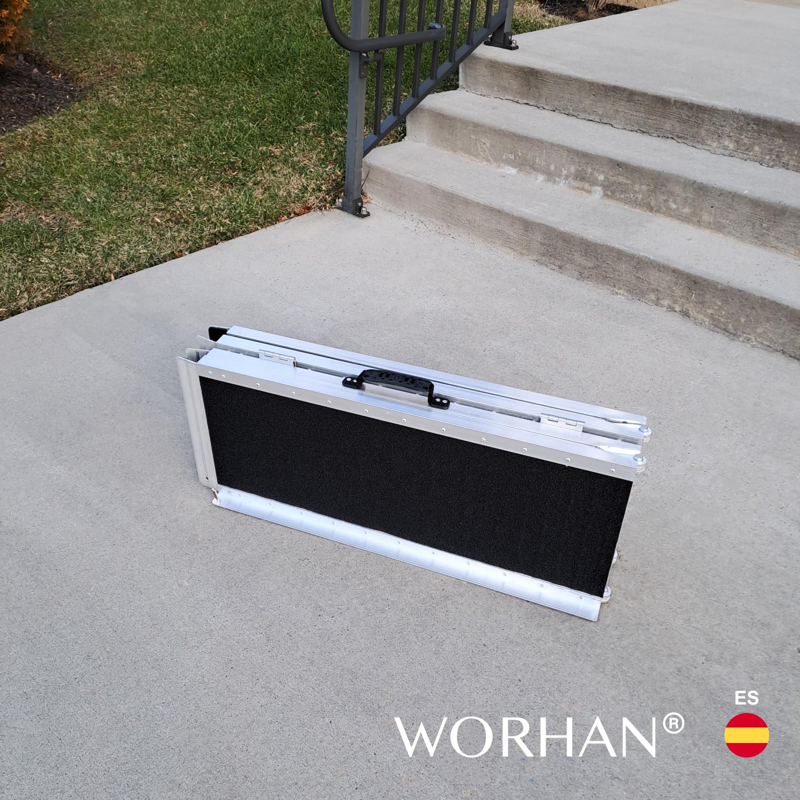 1.83m Rampa Plegable Carga Silla de Ruedas Discapacitado Movilidad Aluminio Anodizado Modelo de Alta Adherencia 183cm R6J