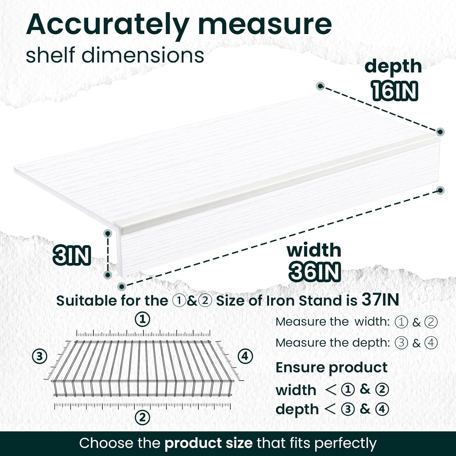 Wire Shelf Covers for Pantry, Wardrobes, and Wire Racks, Light Luxury White, Creating a Clean and Smooth Appearance that Does Not Require Assembly, Prevents Scratches, Easy to Clean 36x16in 5