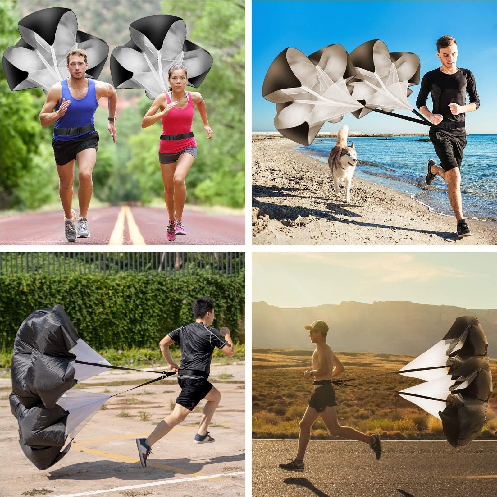 Paraguas de entrenamiento de fuerza para paracaídas de fútbol, baloncesto, correr, ejercitador, bandas de resistencia, paracaídas de arrastre
