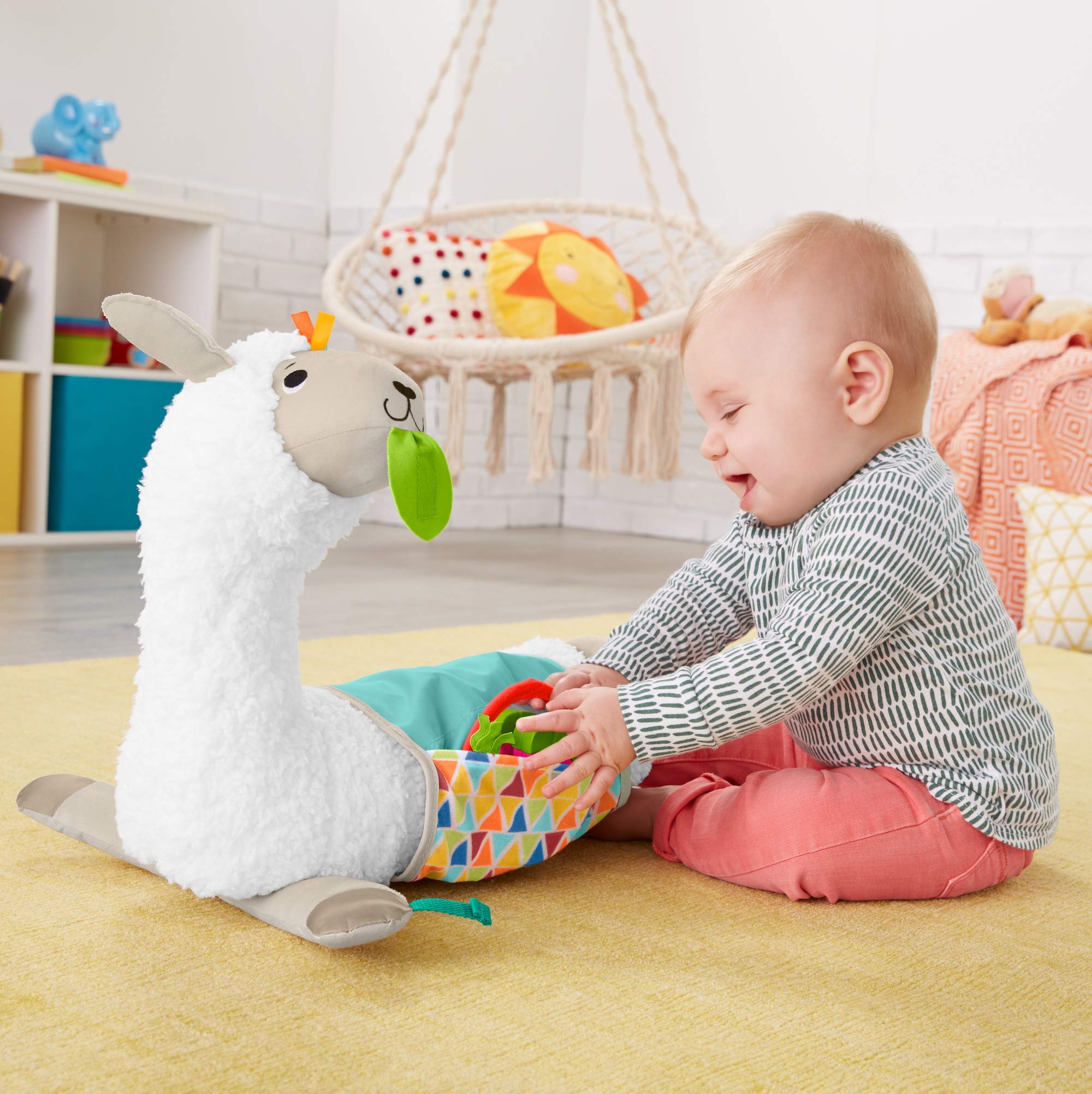 Fisher-Price- Morbido Lama Cresci con Me, Prima Infanzia Multiattività, Giocattolo per Neonati 0+Mesi, GHJ03