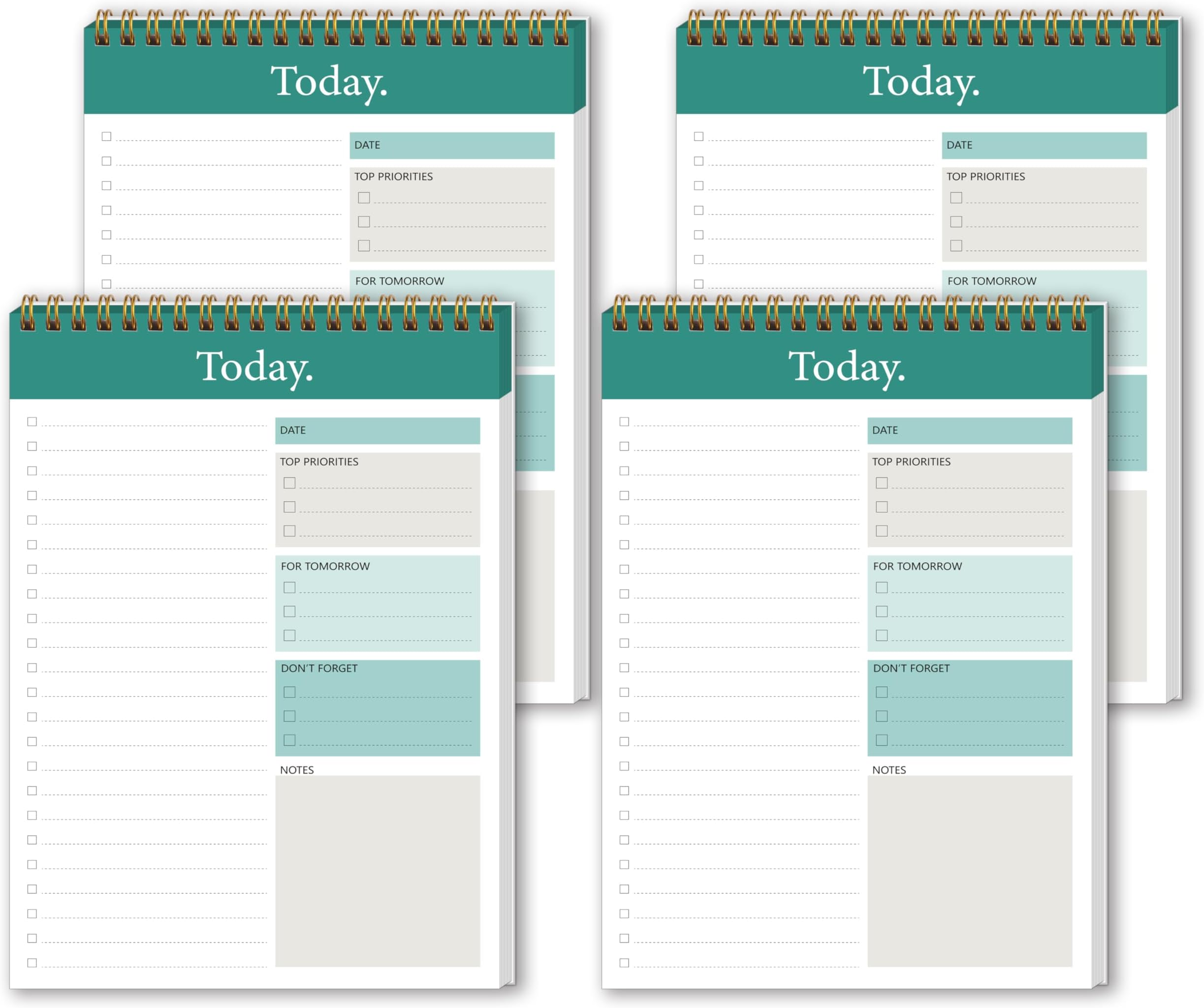 GOLDPEI To Do List Notepad - Daily Planner Notepad Undated 52 Sheets Tear Off, 6.5" x 9.8" Planning Pad Checklist Productivity Note Pad for Work and Personal Organized (4 Pack)