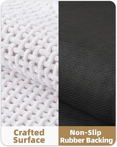 Miniatura 4 de Color&Geometry Alfombras de baño de felpilla ultra suave, parte trasera de goma antideslizante, lavable a máquina, súper absorbente, para baño,