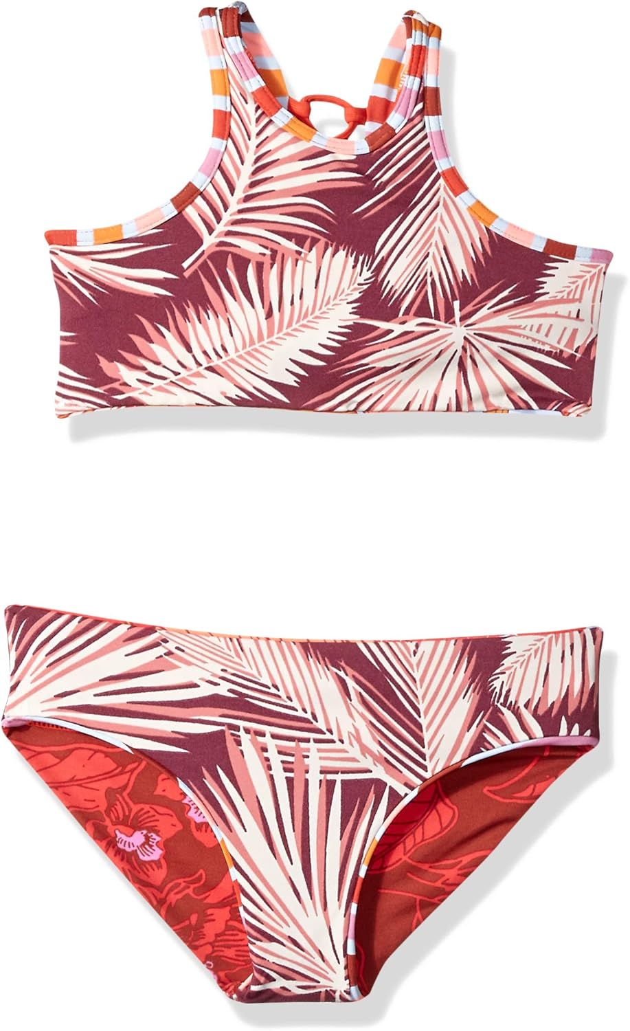 Maaji Girls' High Neck with Lace Up Back Bikini Swimsuit Set: Clothing, Shoes & Jewelry