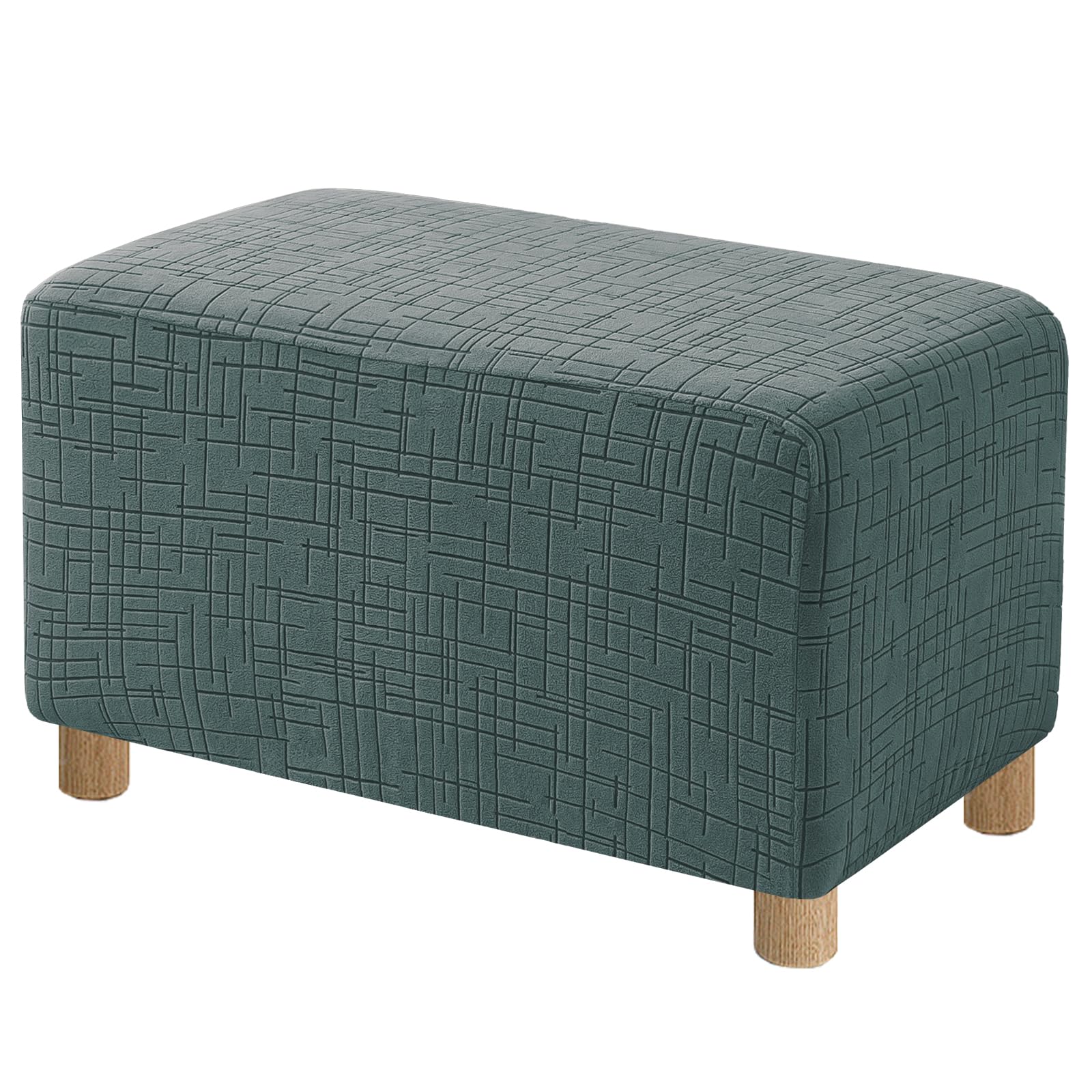 High Stretch Ottoman Cover Rectangular (Medium, Sage Green