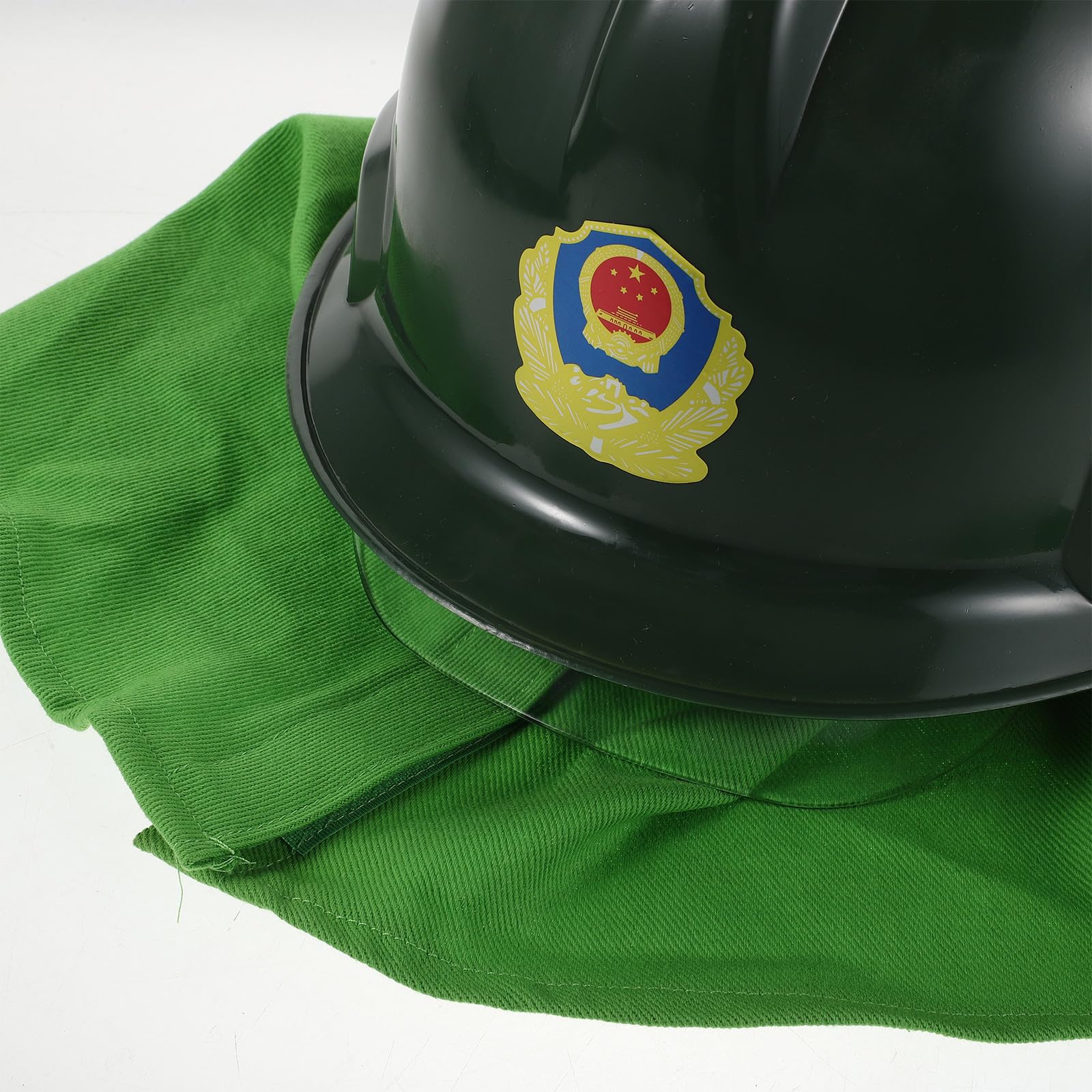 Chapeau de Pompier Adulte Vert Abs, Protection Impacts, Vision Claire