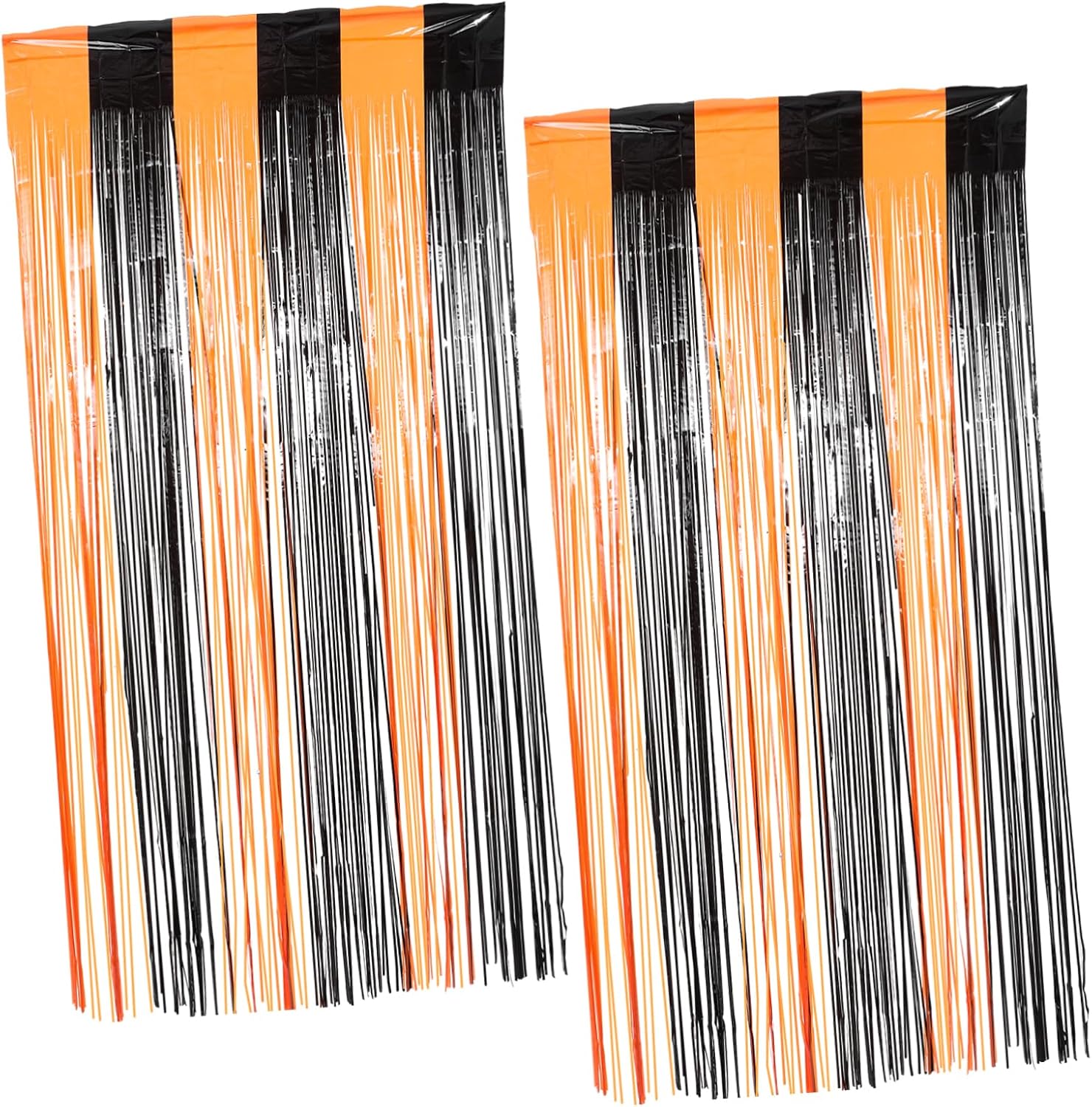 2pcs Tinsel Foil Fringe Curtain Backdrop for Halloween Parties Photo Booth Prop Versatile Door and Party Decoration for Birthdays and Festive Events