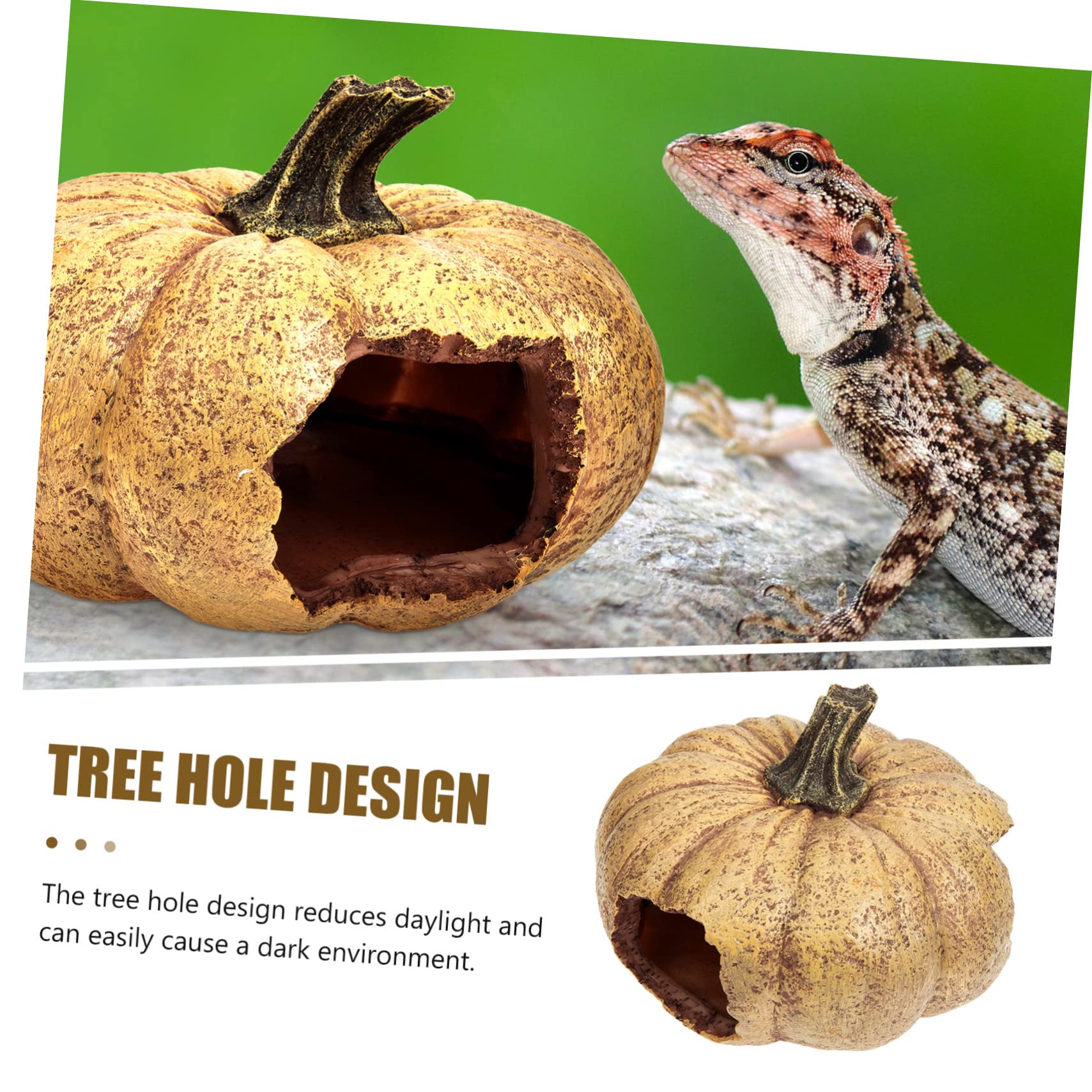 HANABASS Decorative Pumpkin Reptile Hideout Per Rettili e Terrari Accessorio Per Decorazioni Terrario Resistente All Idea Per Rettili
