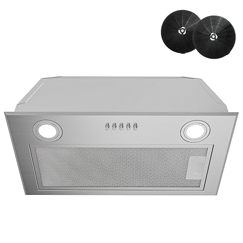 FIREGAS Hotte Aspirante Encastrable 52cm Inox, Débit d'Air Puissant 590