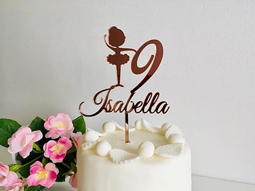 Miniatura 5 de Personalized Cake Topper for Girls, Custom Name and Age, Custom Cake Topper with Ballerina, Birthday Party Decor, Cake Centerpieces, Princess