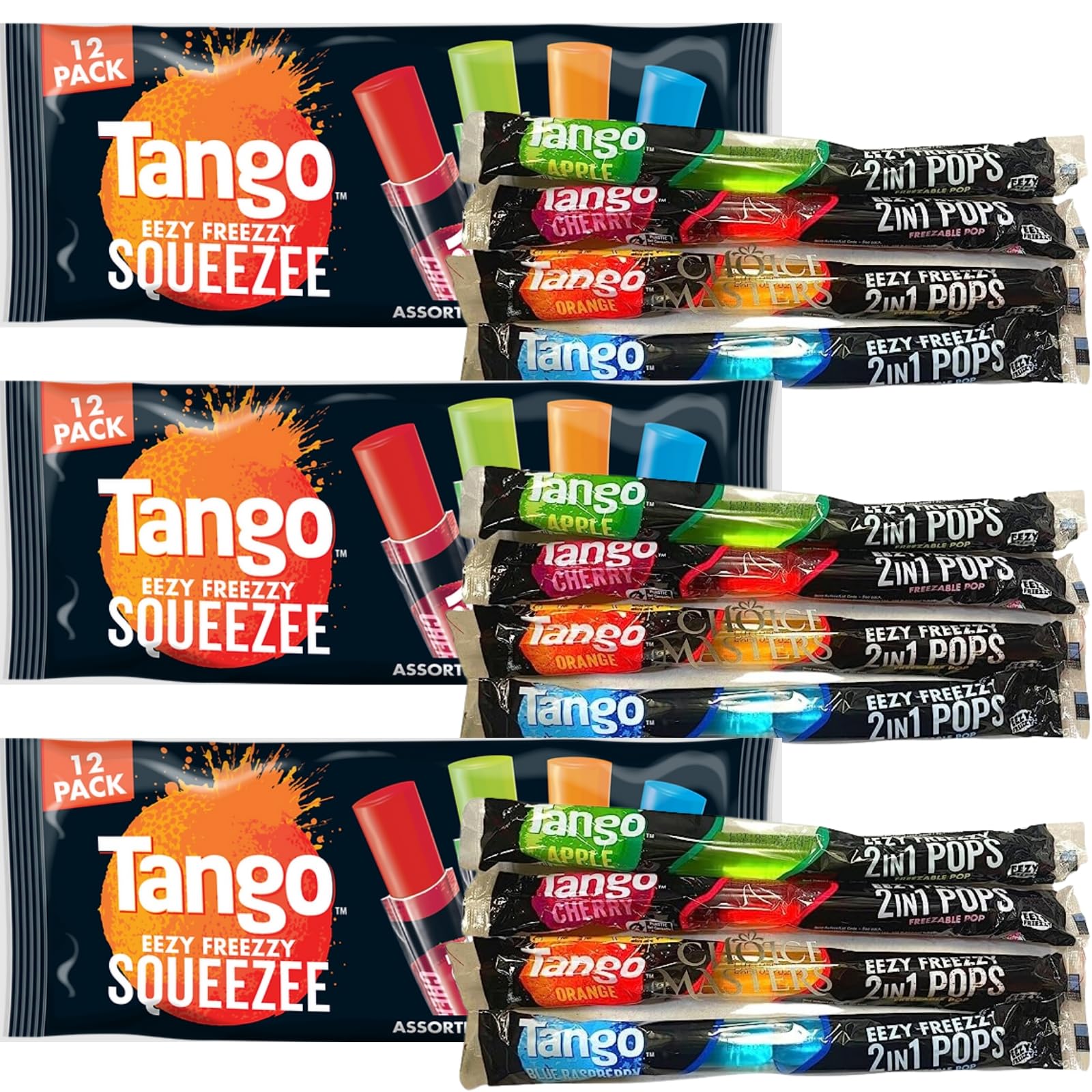 Buy Ice Lollies Bundle With 3x Tango Eezy Freezzy Squeezee Ice Pops 12