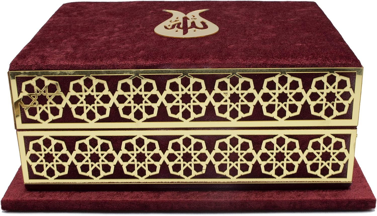 Modefa Islamic Turkish Holy Quran in Arabic with Keepsake Velvet Gift Case & Prayer Beads (Tulip Red)