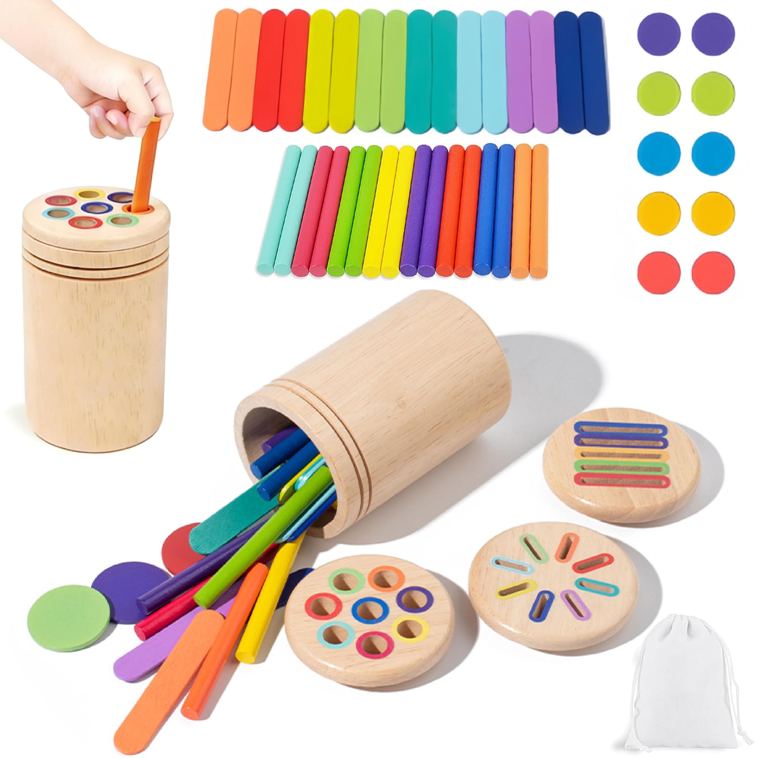 Juguetes Montessori 1-3 Años, Juguetes Educativos 3 en 1 de Clasificación de Colores y Formas, Juegos Sensoriales para Niños y Niñas, Regalo Ideal para Bebé 1 2 3 Años