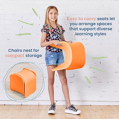 Miniatura 37 de ECR4Kids Asiento ondulado, altura del asiento de 14 a 15.1 pulgadas, taburete de perca, amarillo, paquete de 2 Amarillo,Negro -,Azul,Gris