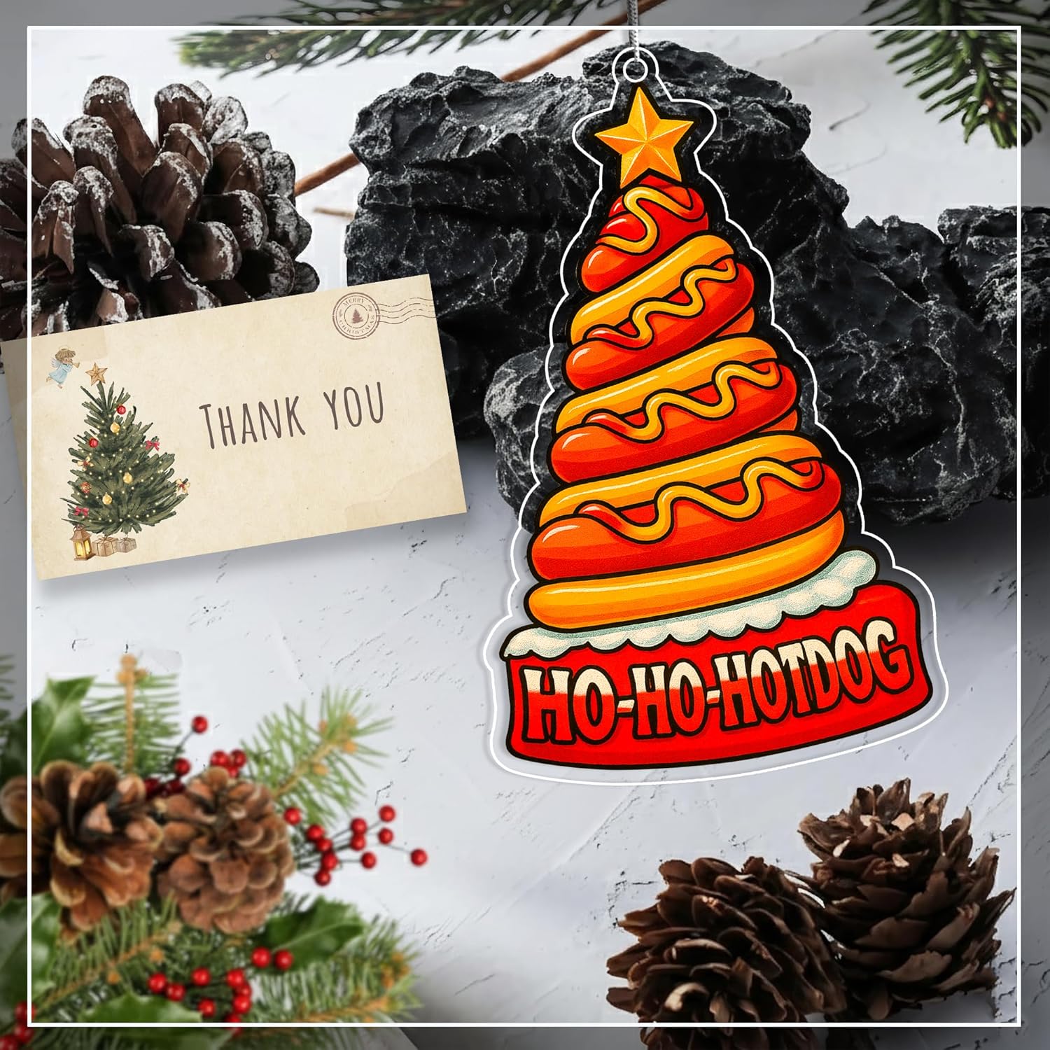 Hotdog 2 Side Printed Acrylic Ornament, Hot Dog Ornaments for Christmas Tree, Funny Christmas Ornaments, Food Ornaments, Food Gifts for Women, Funny Gift, Ornament Funny, for Grandkids - Image 9