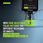 Shure MV88 USB-C Microphone for Mobile Recording, Portable Wireless Mic for Vlogging with Auto Level Mode, Real-Time Denoiser for Smart Noise Cancelling & 4 Polar Patterns, Black