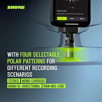 Shure MV88 USB-C Microphone for Mobile Recording - Black