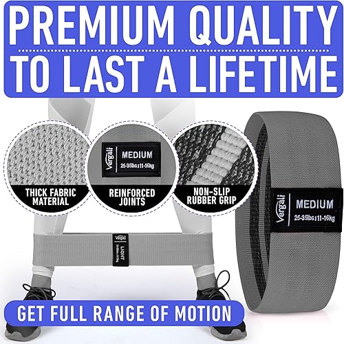 Miniatura 5 de Bandas de resistencia para entrenar con guía de bandas de entrenamiento. 4 bandas de glúteos para mujeres y hombres, bandas elásticas de tela para