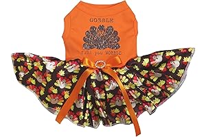 Petitebella Gobble Turkey Till You Wobble Puppy Dog Dress for Thanksgiving