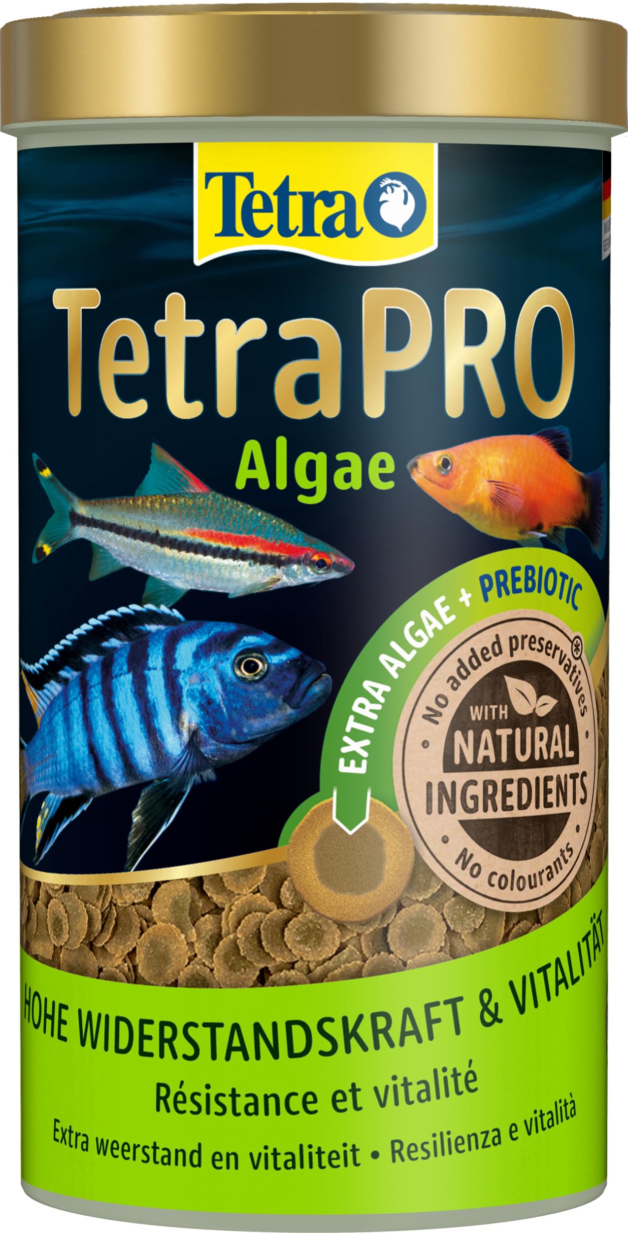 Tetra Pro Algae Multi-Crisps – Complete Food with Optimal Nutritional Value, Additional Algae Concentrate Promotes Fish Resistance, 500 ml