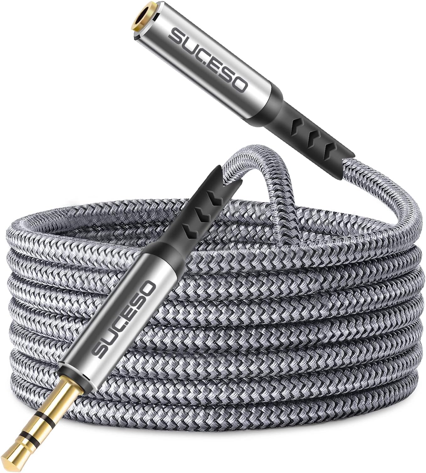 Headphone Extension Cable 5M Aux Stereo Jack Lead 3.5mm Male to Female Audio Extension Cable Earphone Cord Compatible With Laptop PC iPhone iPad Tablet Headset TV PS4 MP3 Speaker Smartphone