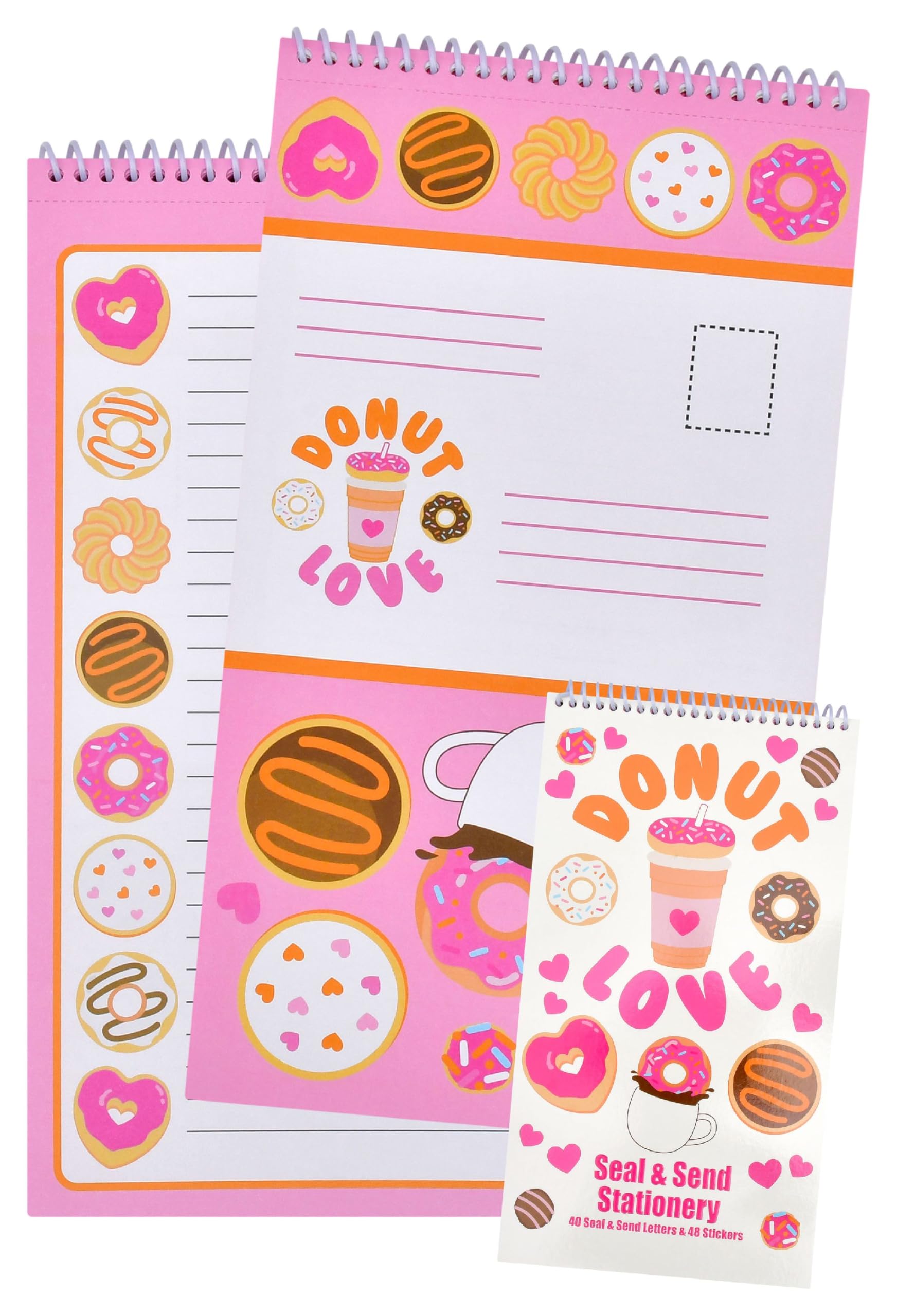 iscream Fold and Send Girls Stationery Card Pad with Seals - Donut Love