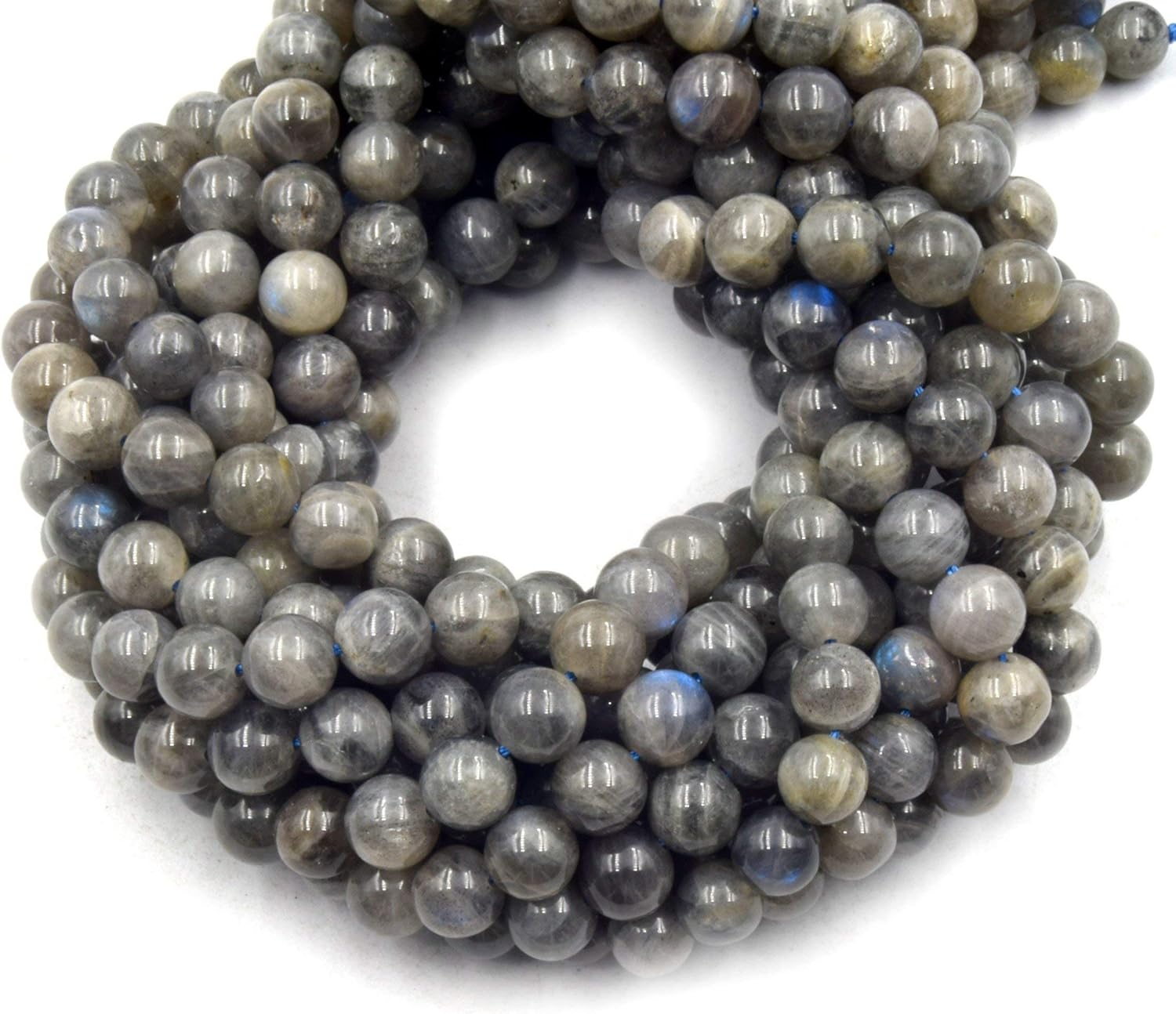 Labradorite Beads | Smooth Labradorite Round Beads | 6mm 8mm 10mm | Single or Bulk Lots Available - 6mm - 1 Strand
