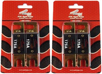 Audiopipe 4 Pcs 175 Amp ANL Fuses Gold Plated Blister Pack Car Audio Stereo