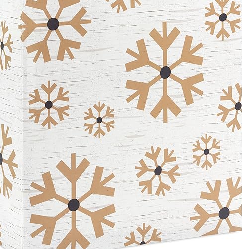 Miniatura 10 de Hallmark Paquete de bolsas grandes de 13 pulgadas (4 bolsas blancas copos de nieve dorados, cuadros dorados) para bodas de invierno, graduaciones,