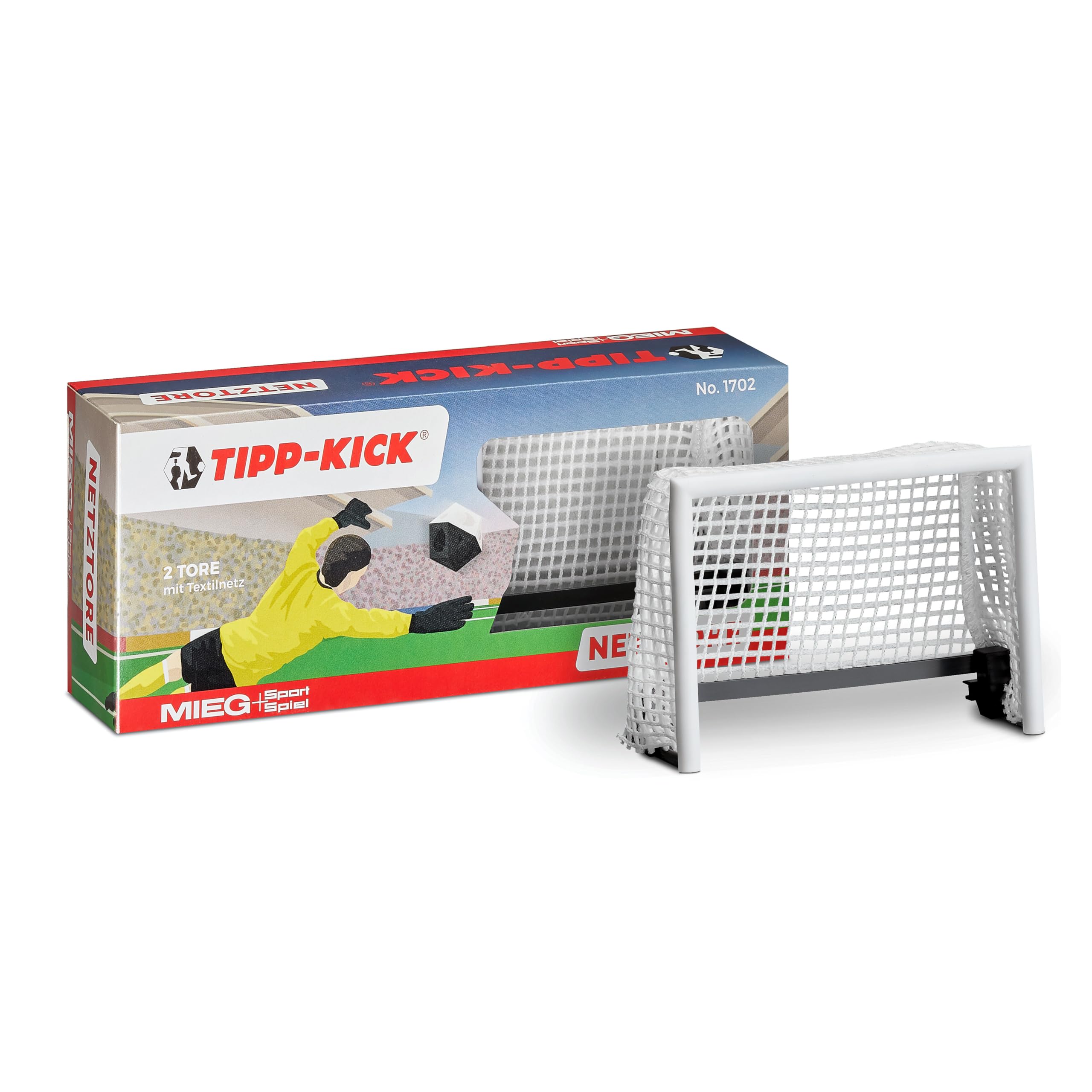 TIPP-KICK Set di Reti da Calcio I Confezione da 2 Pezzi I Accessori Originali Adatti a Tutti i Giochi Bianco