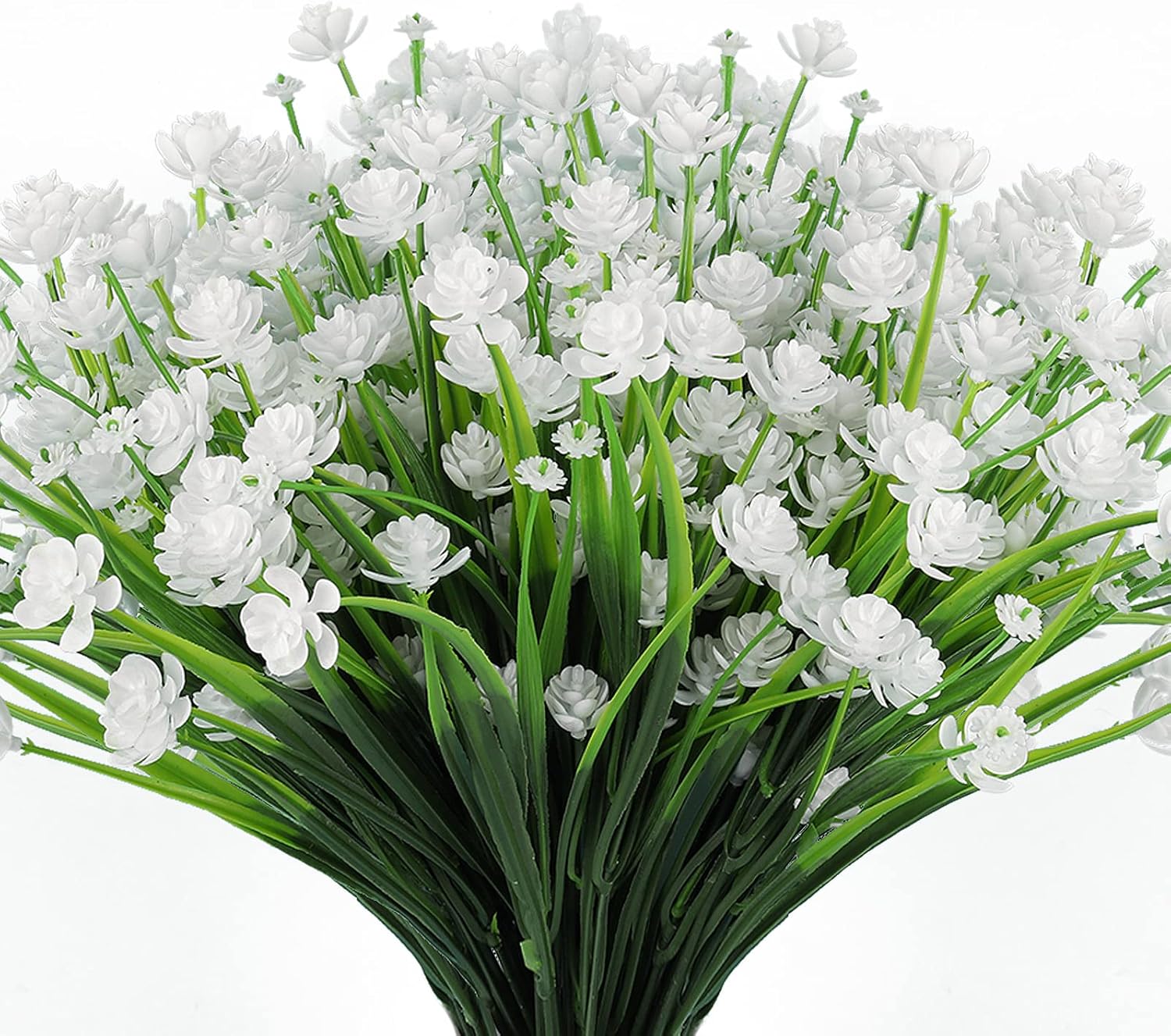 RECUTMS 12 Bundles Artificial Flowers for Outdoors UV