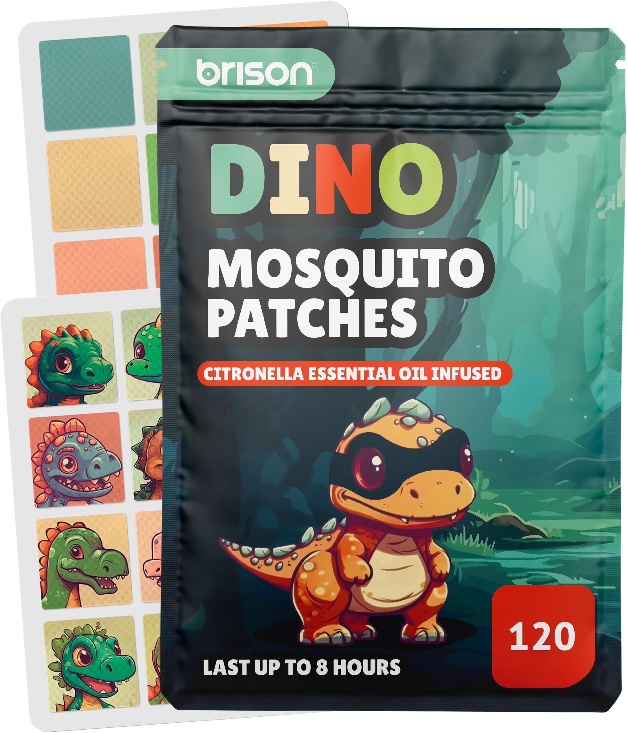 Brison Mosquito Repellent Patches - Natural Anti-Mosquito Stickers Citronella Essential Oil Infused for Kids & Adults - 120pcs Patches (Multicolor)