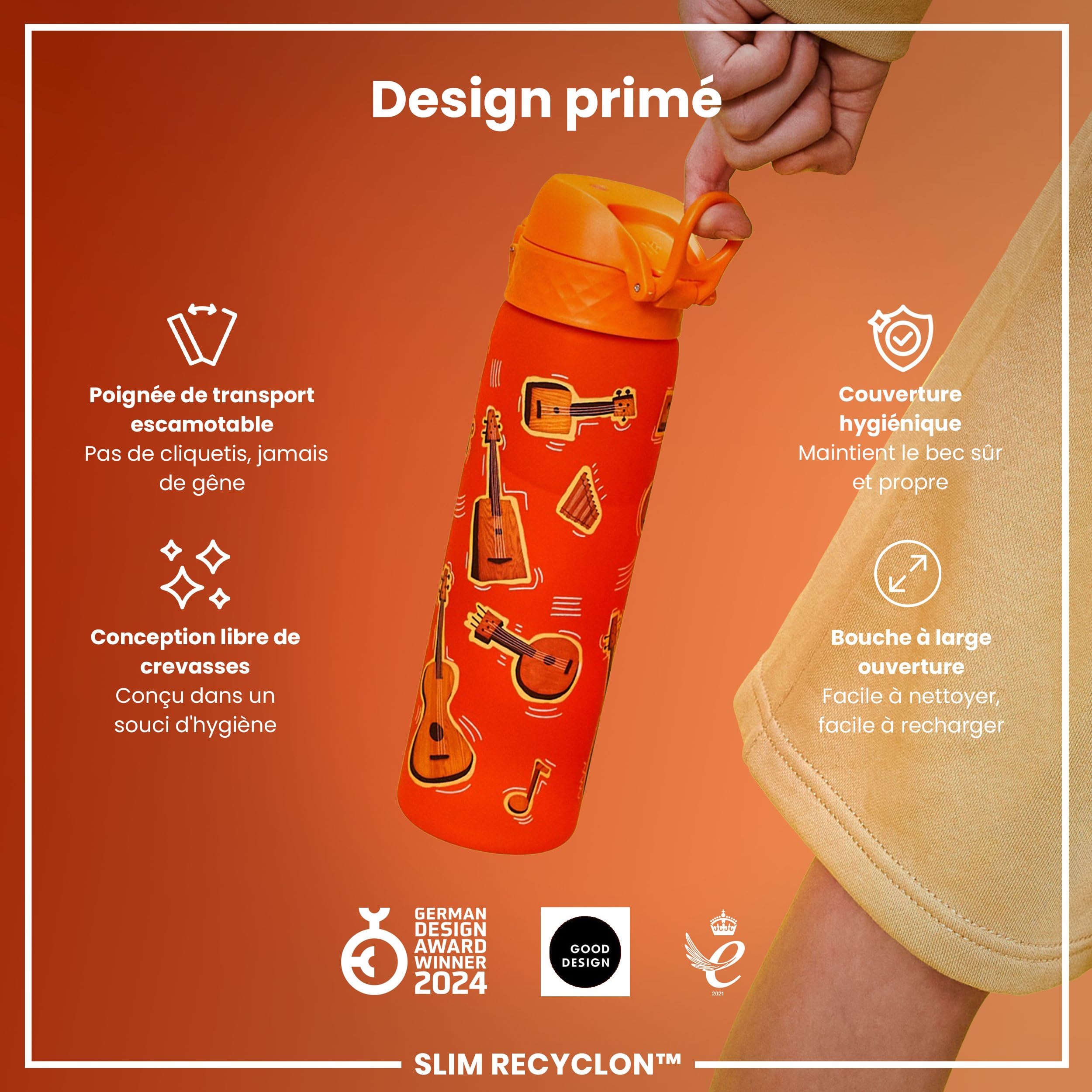 Gourde Ion8 En Plastique Gobelet Enfant Gourde Ion8 500ml Anti-Fuite - Sans BPA - Lavable Lave- Vaisselle - Poignée Transport Gourde Anti-fuite Sport Gourde Sport étanche Transport